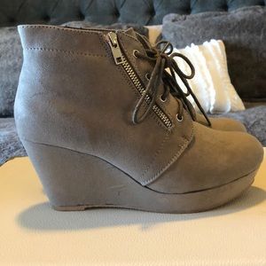 JustFab booties with side zipper